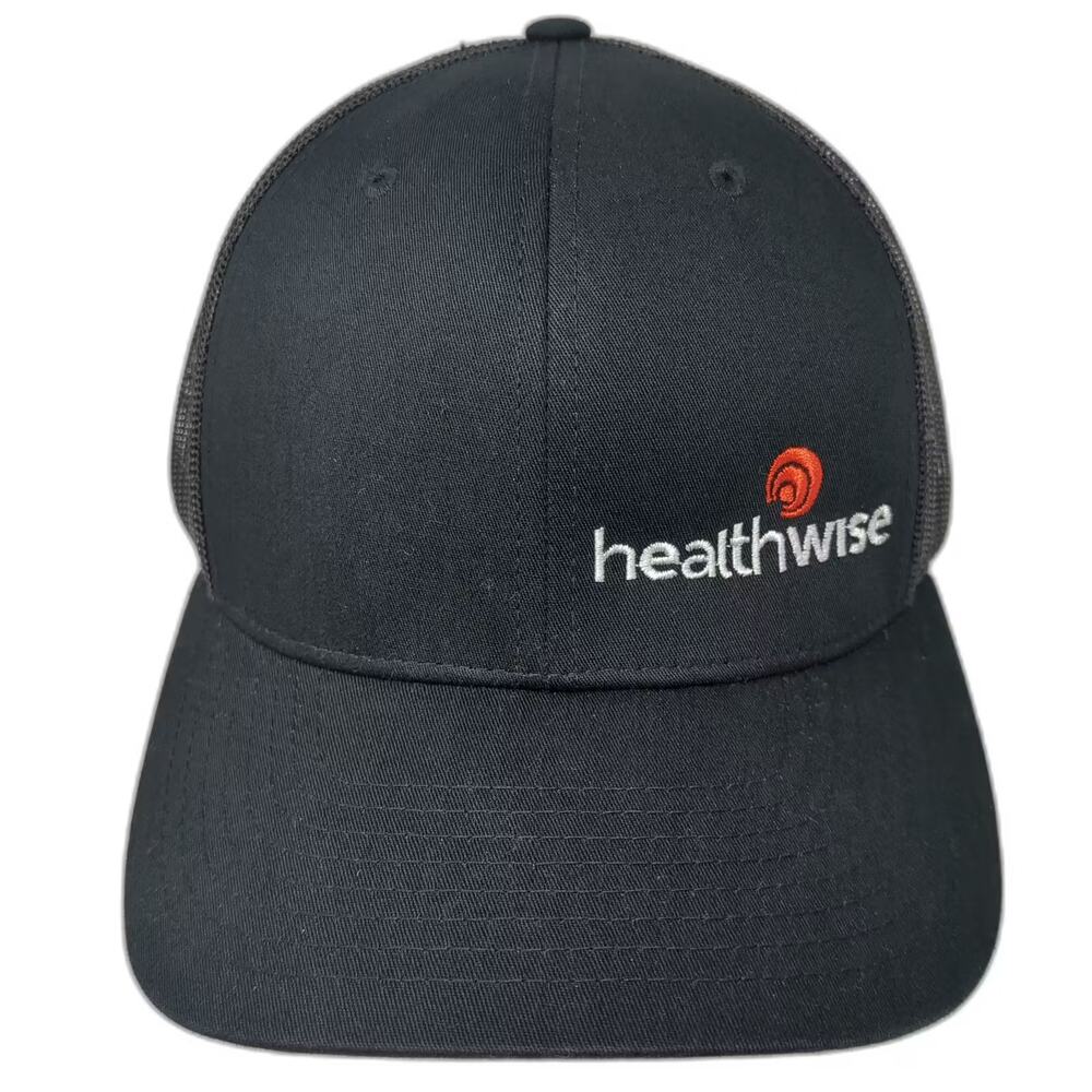 Richardson Trucker Hat Black Orange Healthwise Embroidered Snapback 112 Os